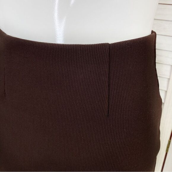 Reflections by Spiegel Vintage Ribbed Pull On Pencil Skirt Brown 4 - Picture 6 of 11
